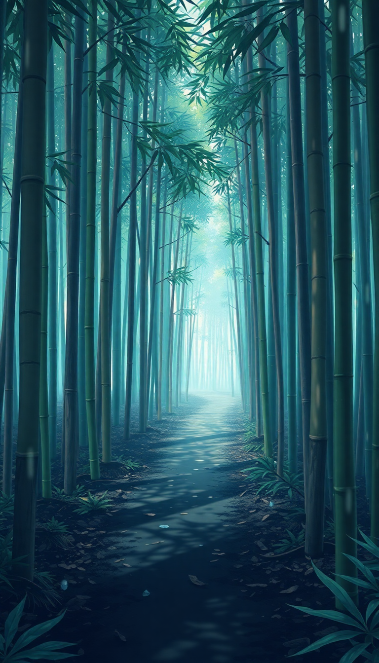 Bamboo Forest Rain Futuristic HD Wallpaper