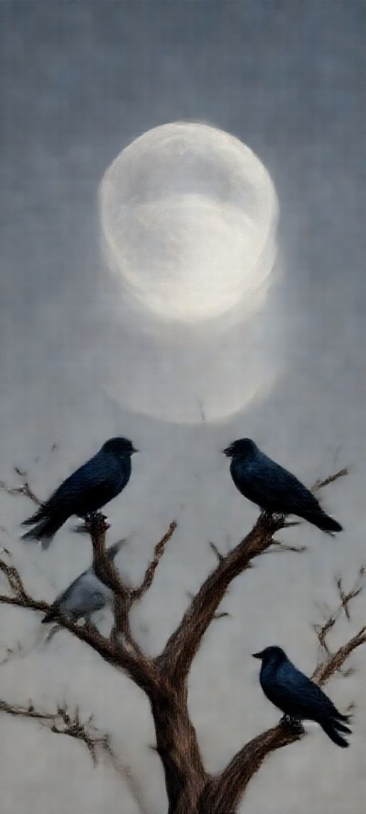 Dark Celestial Ravens On Dead Wallpaper