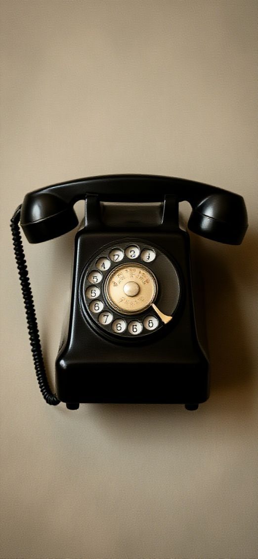 Tranquil Classic Dial Rotary Telephone Photorealistic Wallpaper