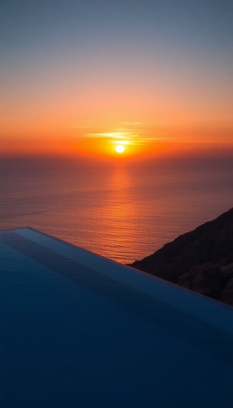 Timeless Pool Edge Overlooking Ocean Photorealistic Wallpaper