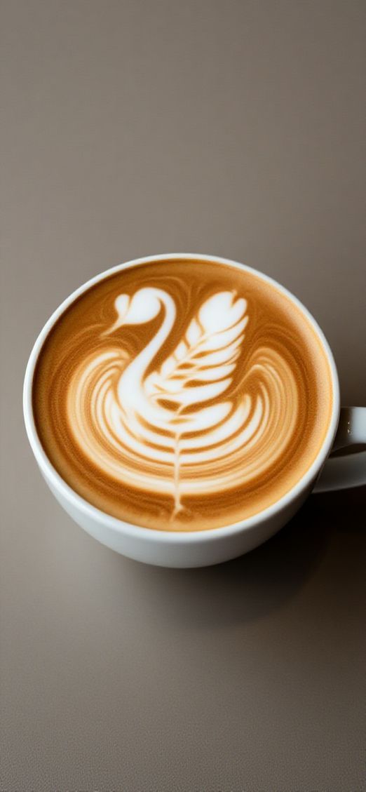 Twilight Latte Art Swan Milk Photorealistic Wallpaper