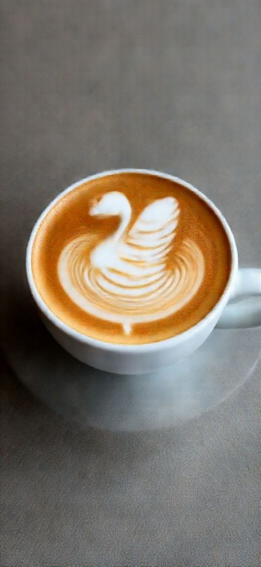 Perfect Latte Art Swan Milk Foam Photorealistic Classic Wallpaper
