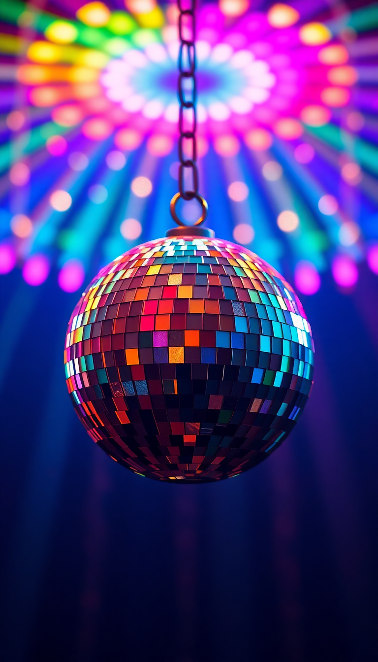Aesthetic Luminous 70s Disco Ball Wallpaper
