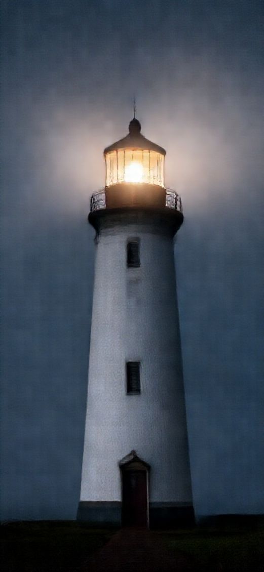 Spectacular Through Cutting Beam Lighthouse Photorealistic Wallpaper