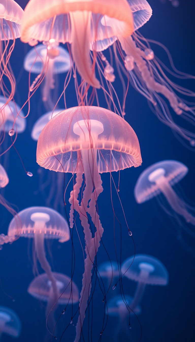 School Of Jellyfish Minimalist HD Wallpaper