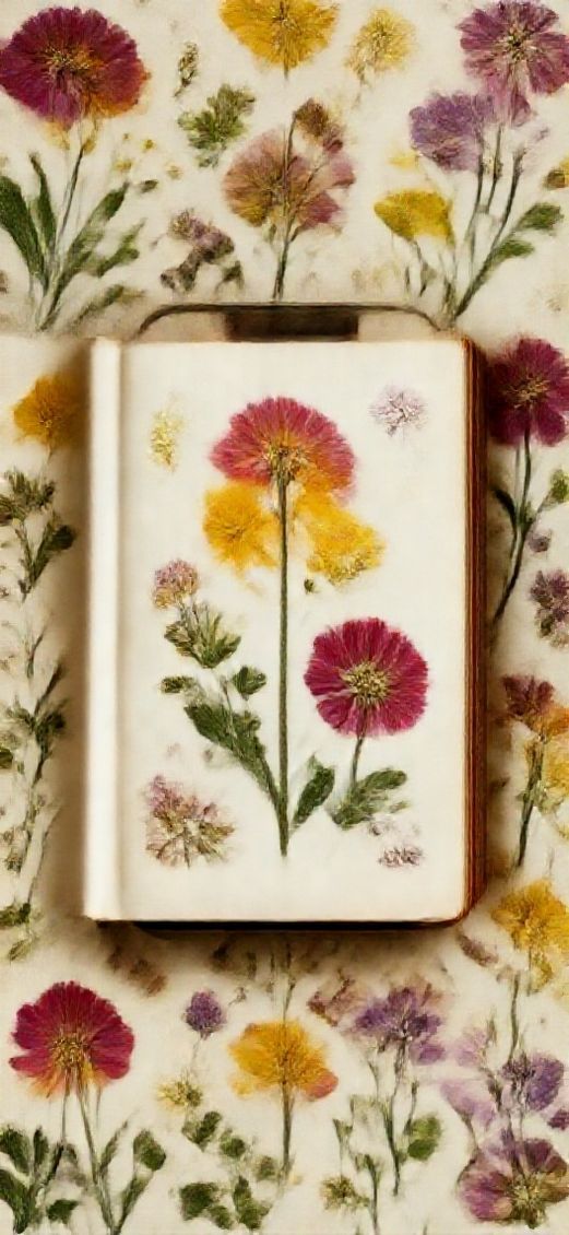 Aesthetic Vivid Pressed Flowers In Wallpaper