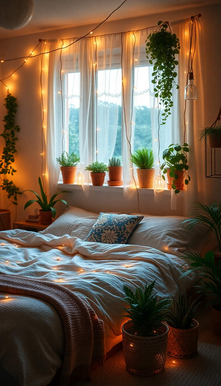 Fairy Lights Plants Cozy Aesthetic Special Wallpaper