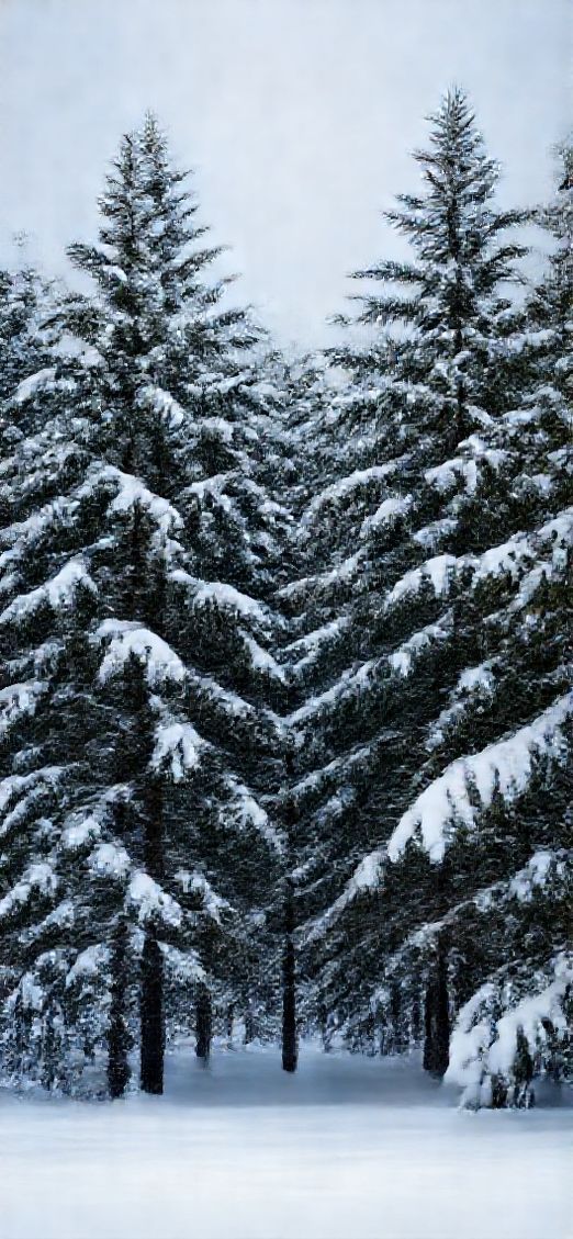 Winter First Snow Pine Trees Peaceful Photorealistic Plus Wallpaper
