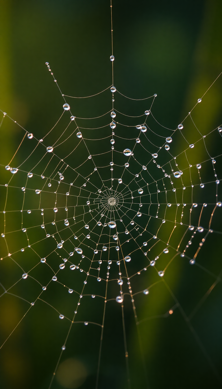 Dew Drops On Spiderweb Morning Aesthetic Wallpaper