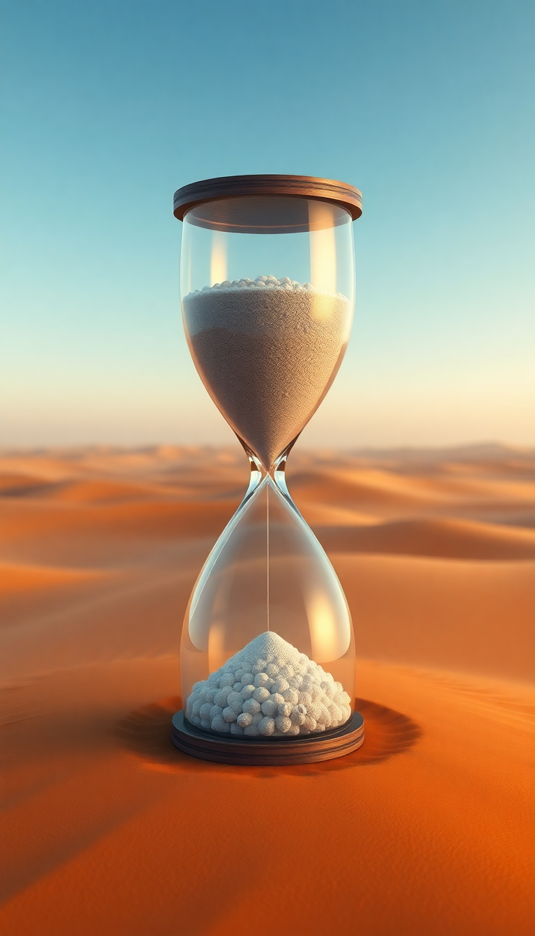 Bold Hourglass Ocean Desert Digital art Wallpaper