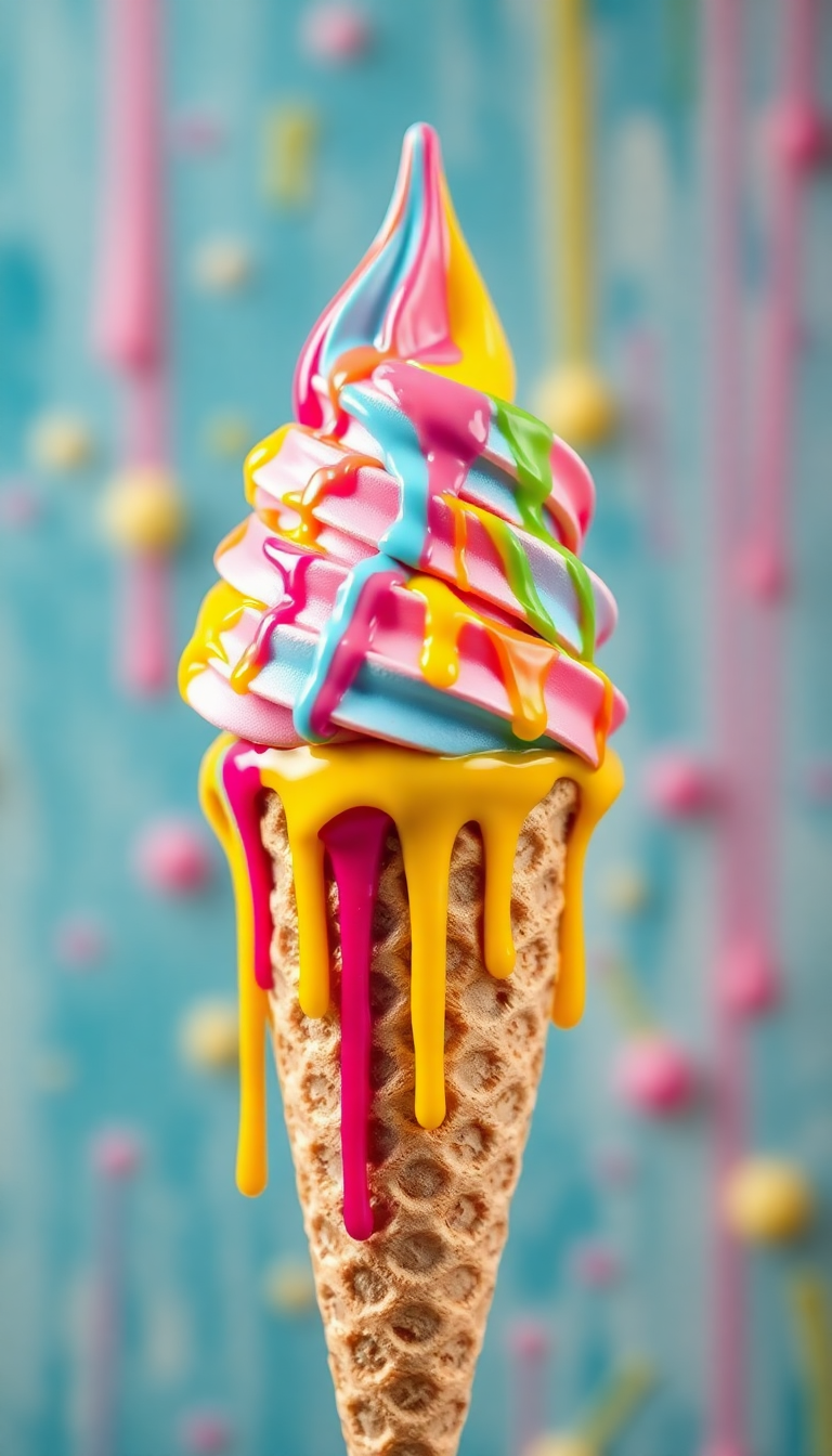 Melting Summer Colorful Drips Aesthetic Ultra HD Wallpaper