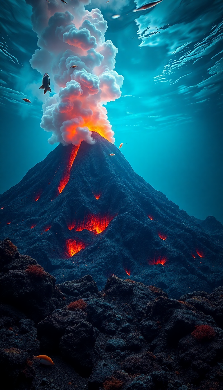 Surreal Zen Underwater Volcano Vents Wallpaper