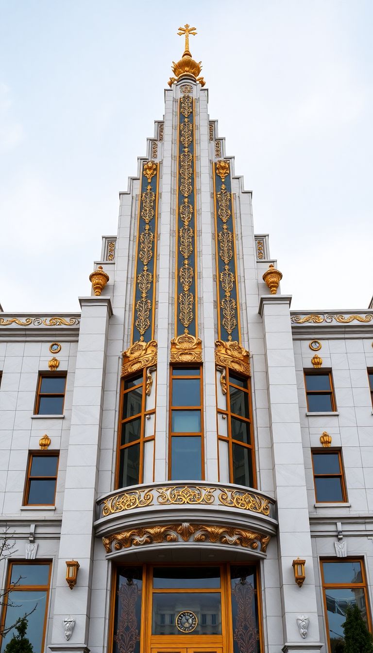 Aesthetic Noble Art Deco Building Wallpaper