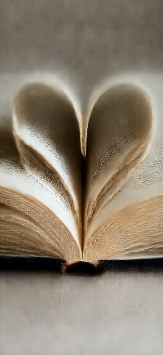 Aesthetic Mesmerizing Book Pages Heart Wallpaper