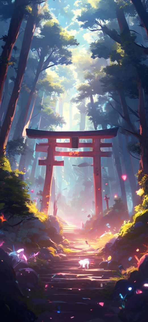Creatures Torii Gate Path Anime Ultra Wallpaper