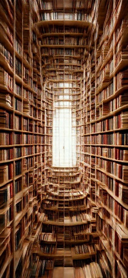 Minimalist Library Impossible Architecture Books Digital art Wallpaper