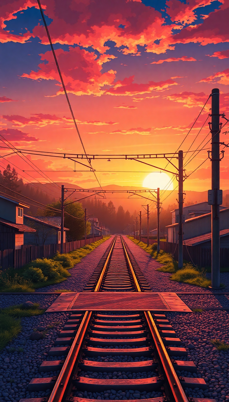 Anime Solar Crossing Rural Japan Wallpaper