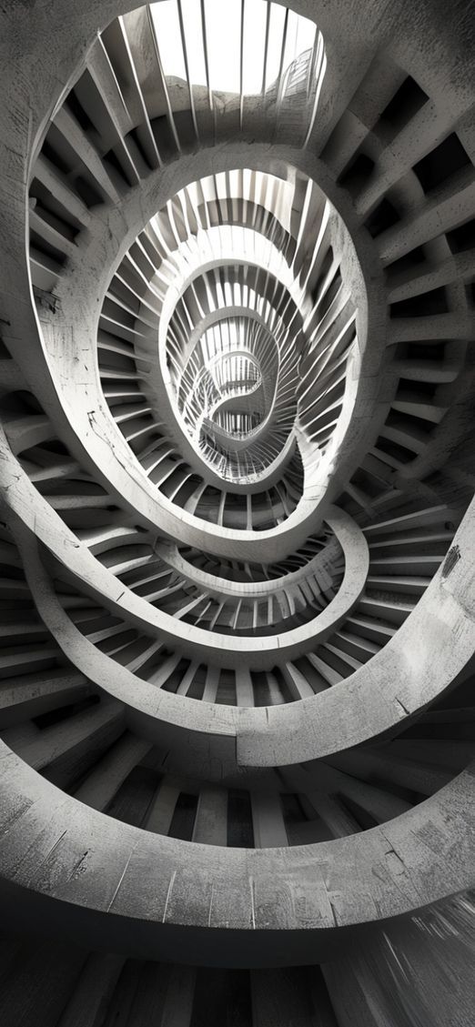 Molten Spiral Looking Architectural Photorealistic Wallpaper