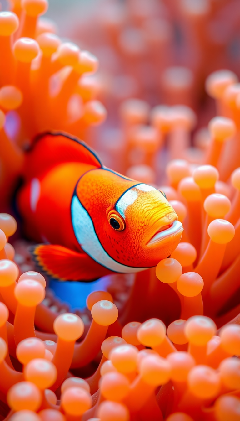 Ultimate Anemone Clownfish Vibrant Photorealistic Wallpaper