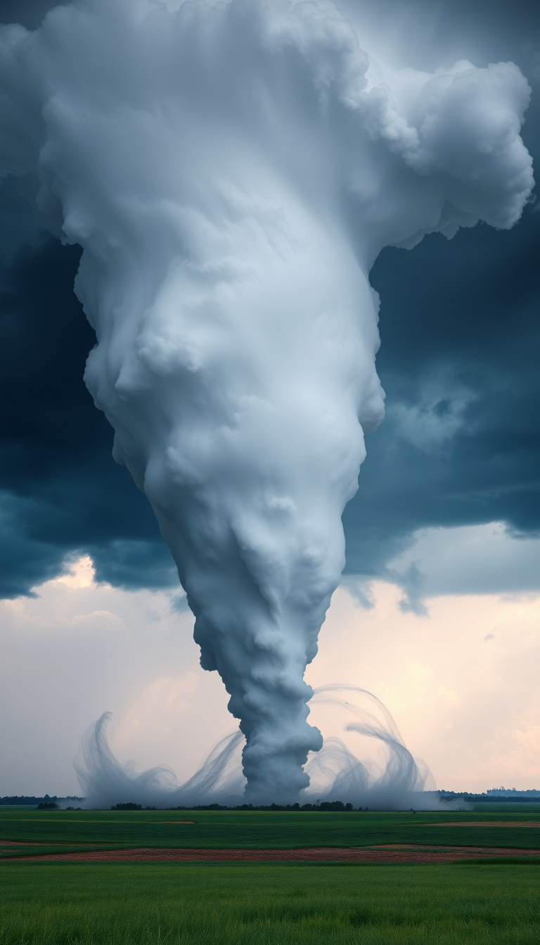 Spectacular Supercell Thunderstorm Dramatic Tornado Forming Wallpaper
