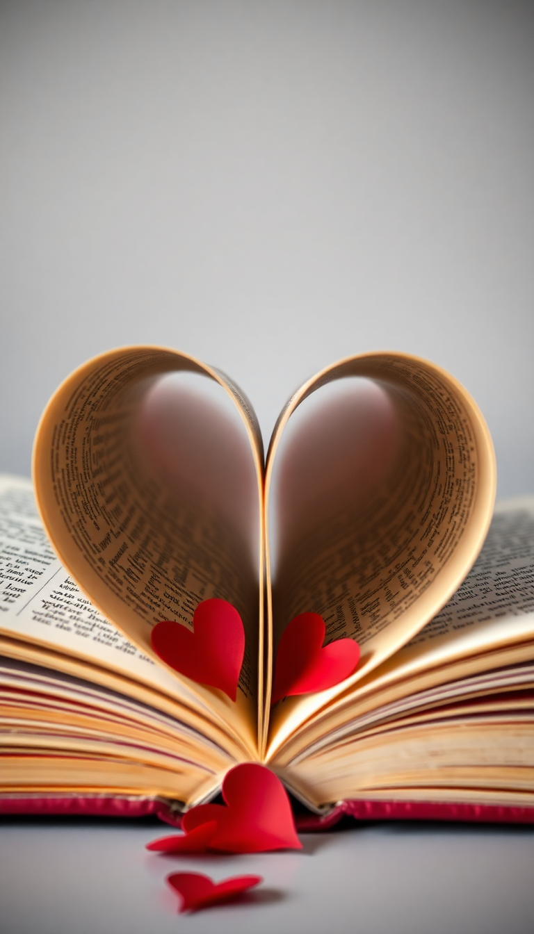 Beautiful Romantic Shape Heart Pages Aesthetic Wallpaper