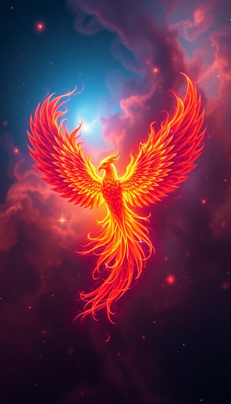 Arctic Nebula Shaped Like Phoenix Bird Wallpaper