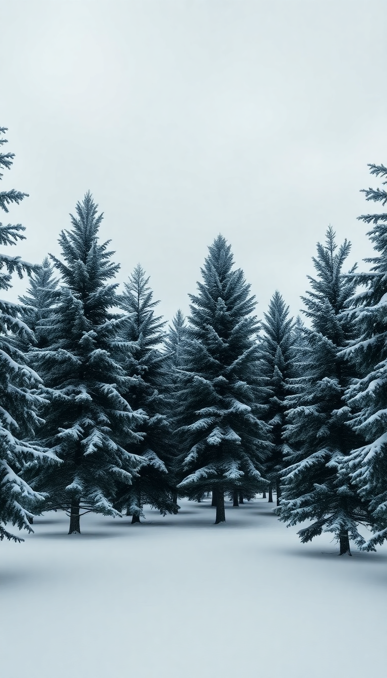 Timeless Winter Snow Trees Photorealistic Wallpaper