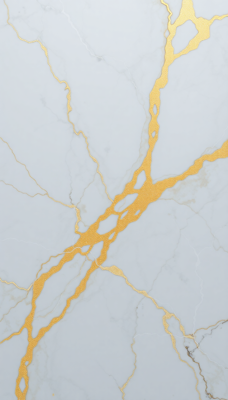 Eastern Veins Gold White Texture Photorealistic Wallpaper