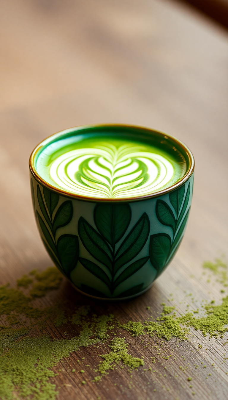 Matcha Latte Art Hazy HD Wallpaper