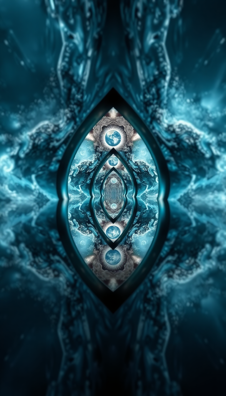 Misty Mirror Showing Different World Reflection Wallpaper