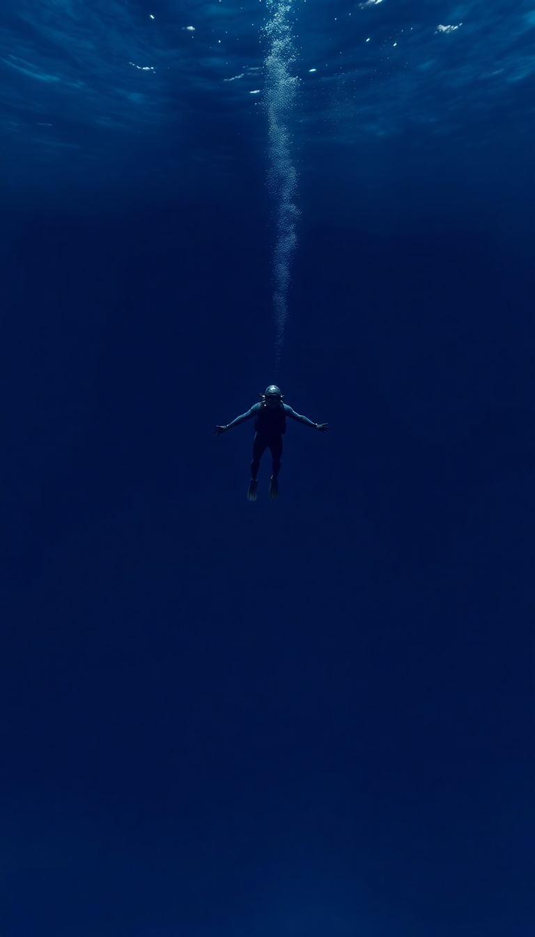 Ultimate Descending Into Deep Blue Photorealistic Wallpaper