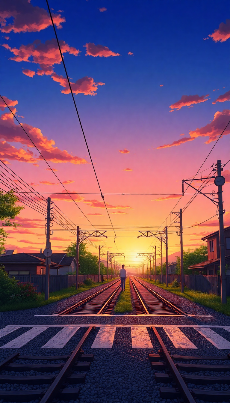 Gothic Raw Train Crossing Rural Wallpaper