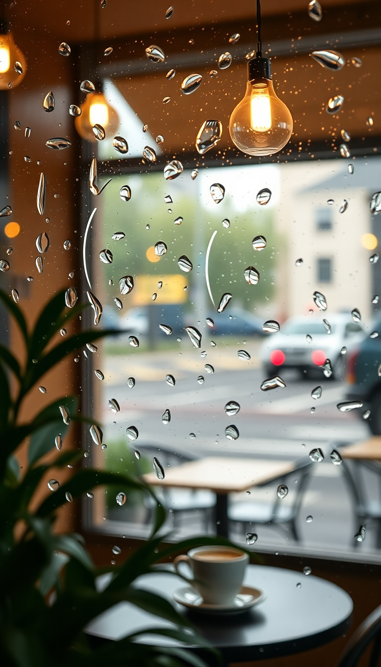 Aesthetic Midnight Shop Window Rain Wallpaper
