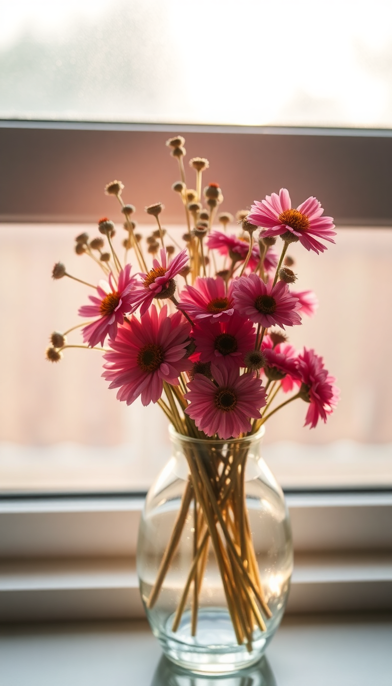 Silver Vase Glass In Flowers Aesthetic Wallpaper