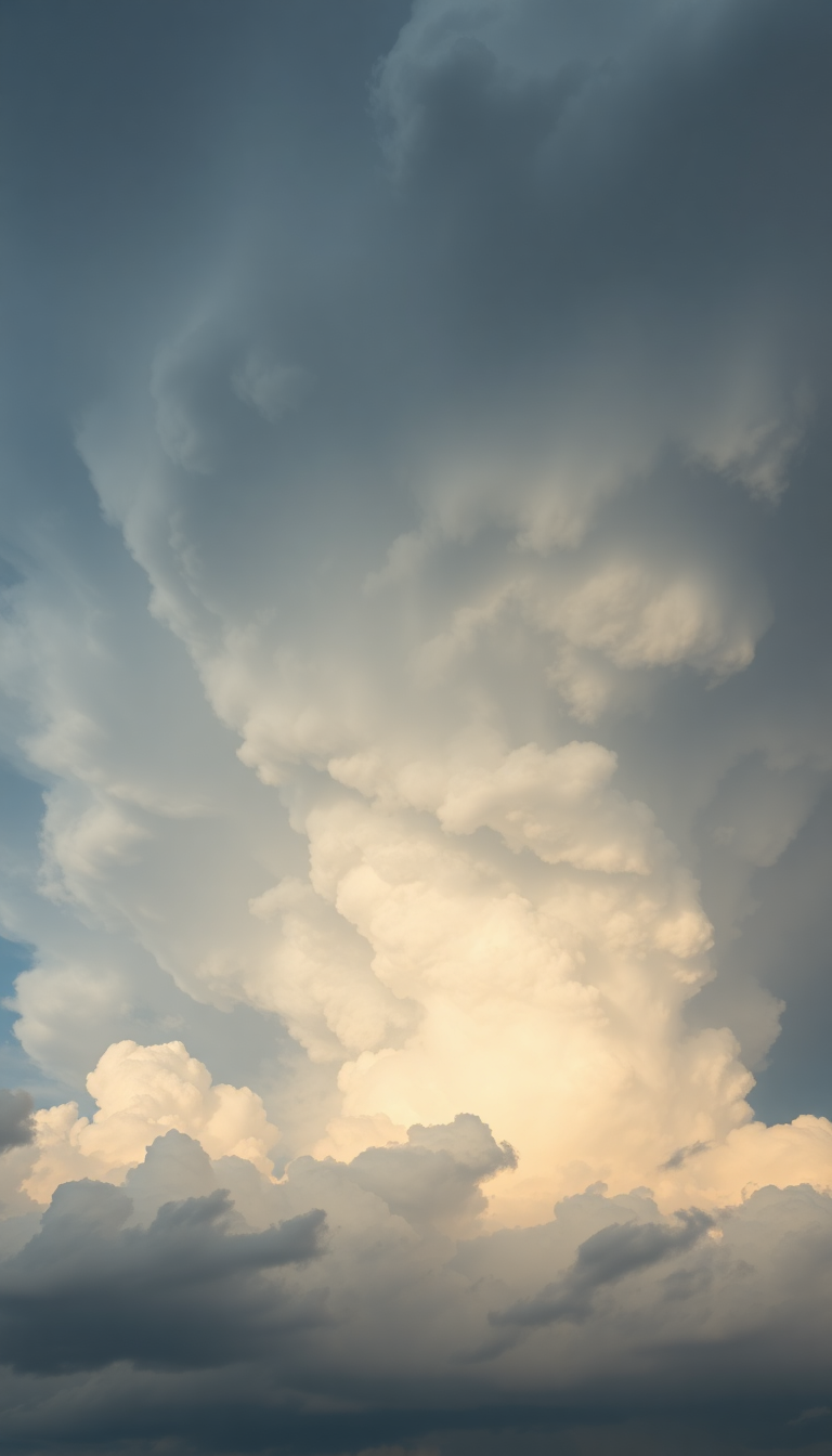 Epic Clouds Dramatic Bubble Sky Photorealistic Wallpaper