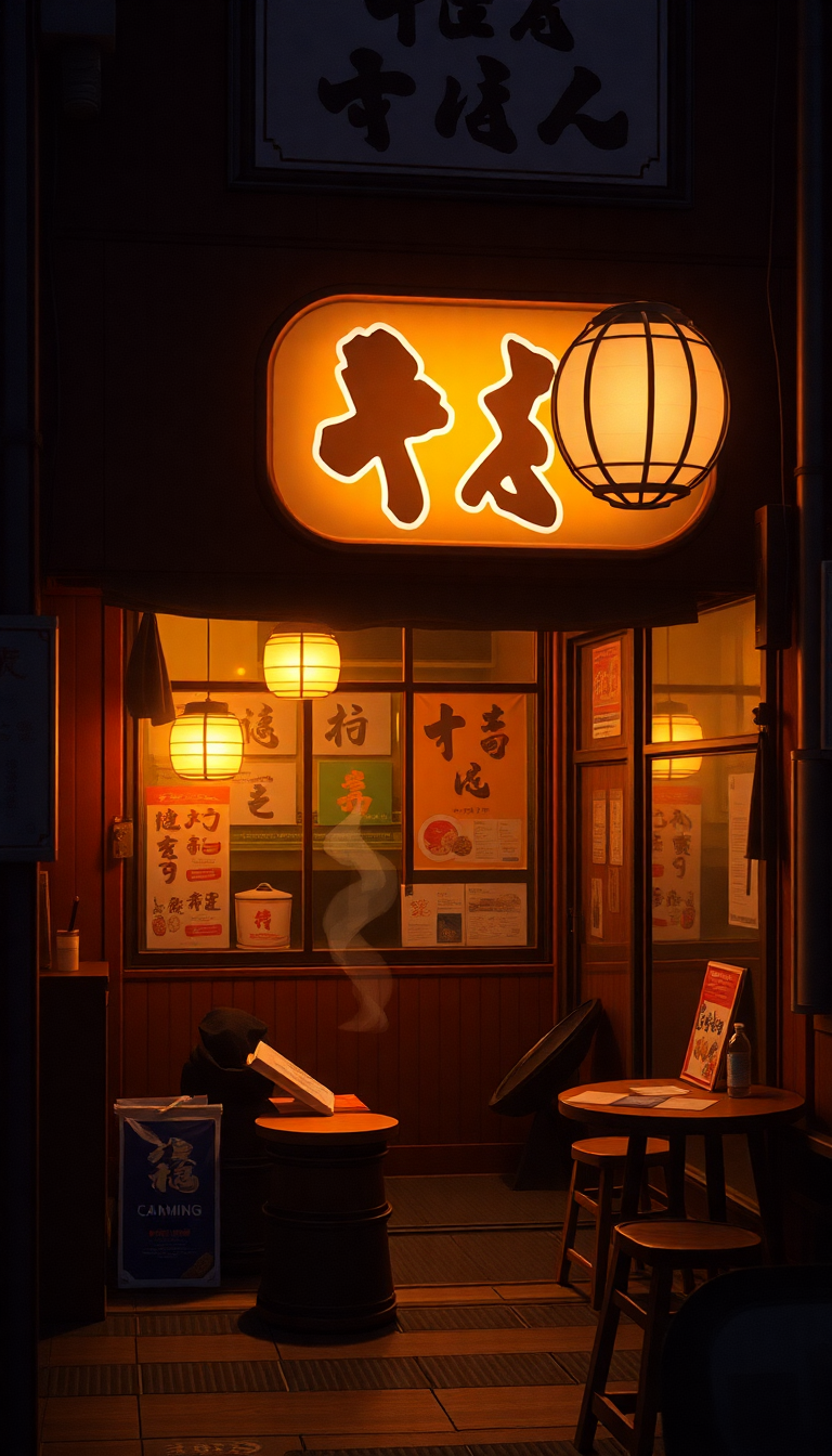Radiant Night At Shop Ramen Anime Wallpaper