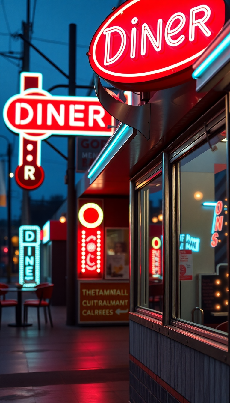 Neon Signs Chrome 1950s Aesthetic Fresh Wallpaper