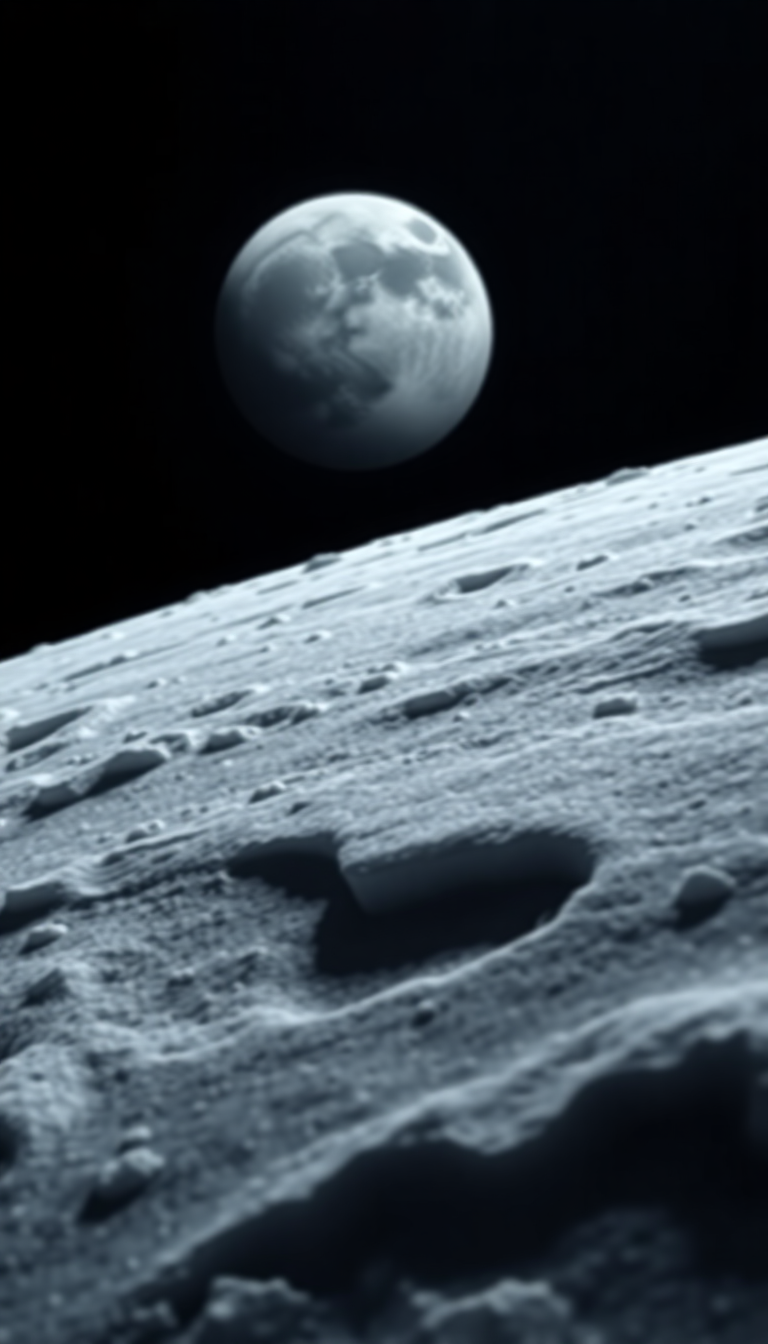 Frozen Moon Surface With Jupiter Photorealistic Wallpaper