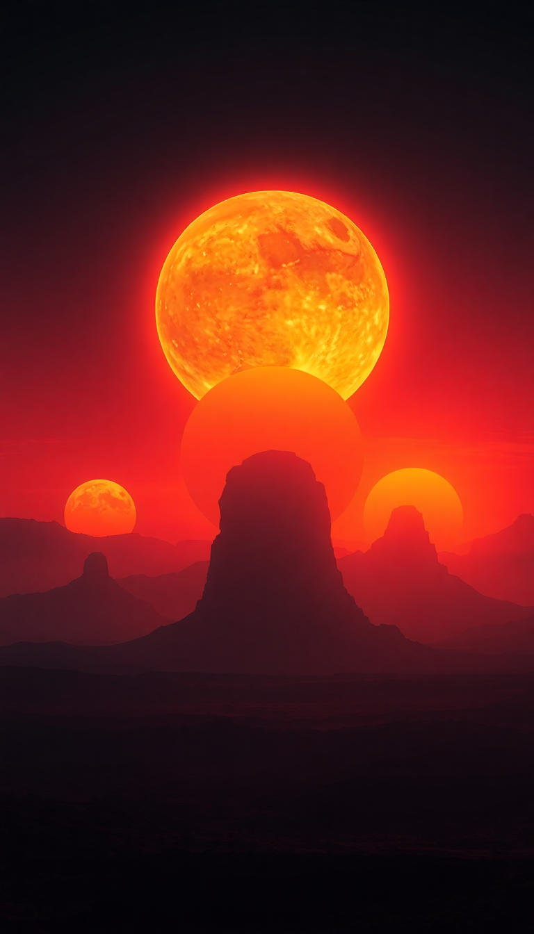 Space Cool Alien Sunrise Three Wallpaper