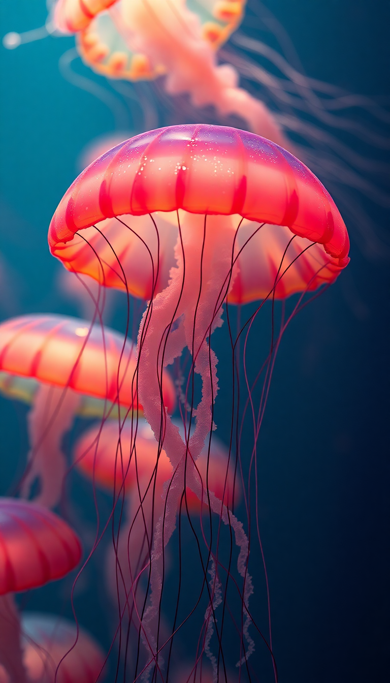 Western Of Jellyfish Pulsing Glowing Photorealistic Wallpaper