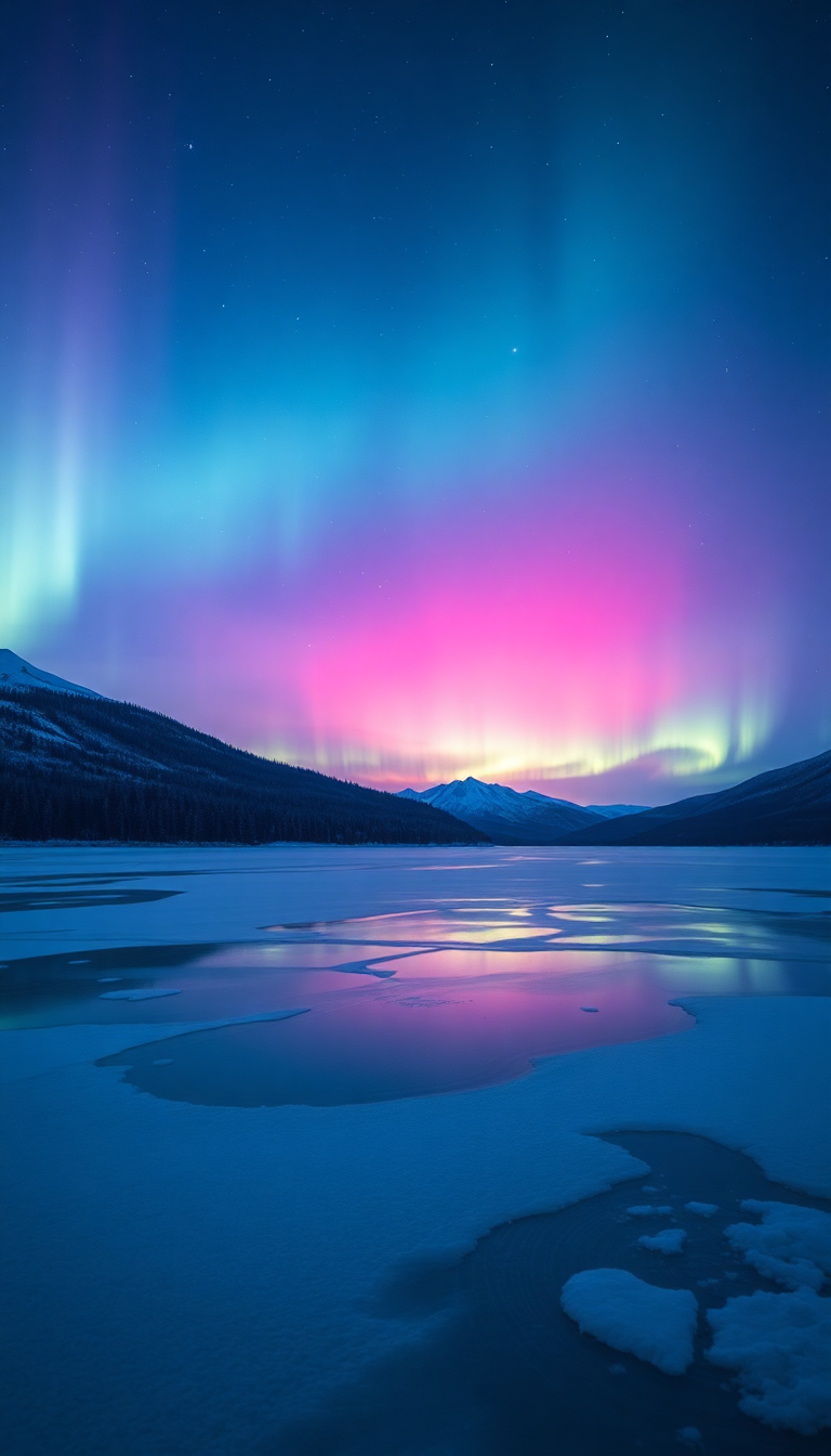 Winter Northern Lights Serene HD Wallpaper