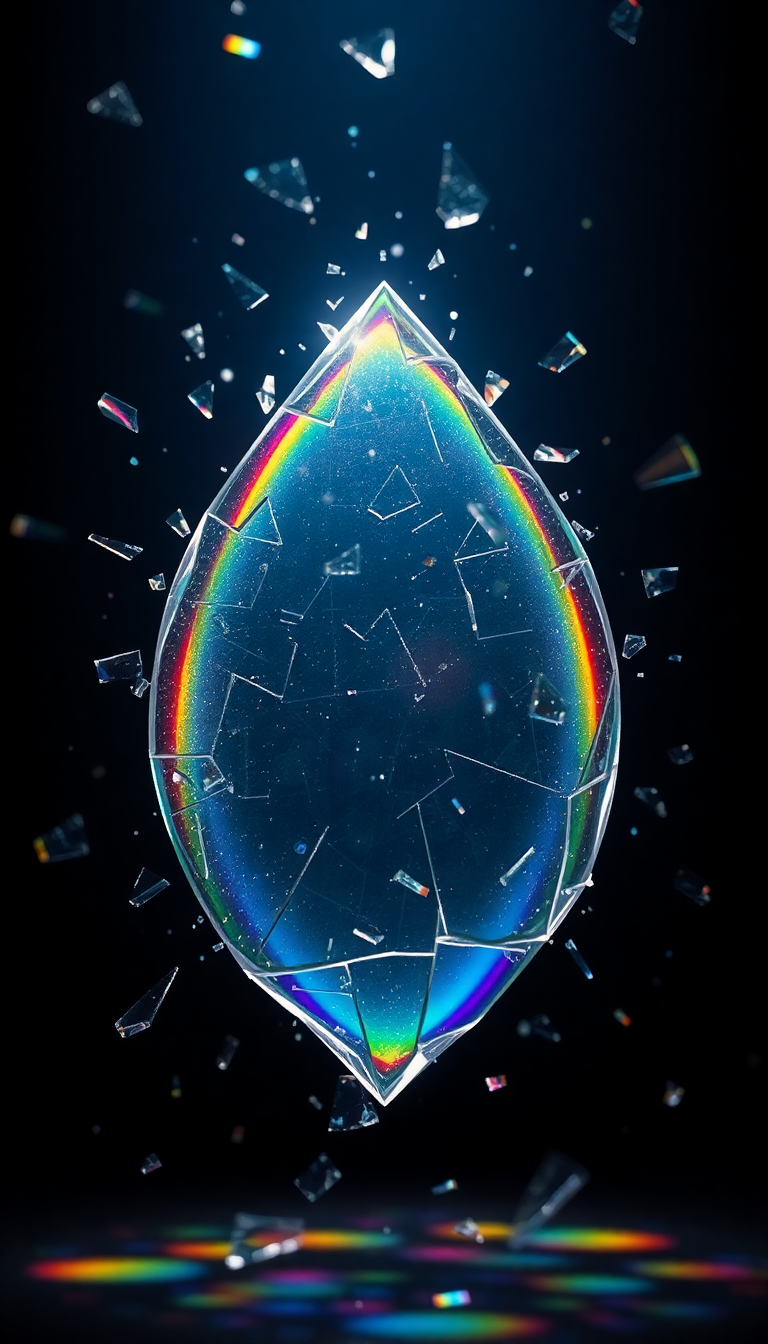 Shattered Glass Prism Light Rainbow Fragments Digital art Modern Wallpaper