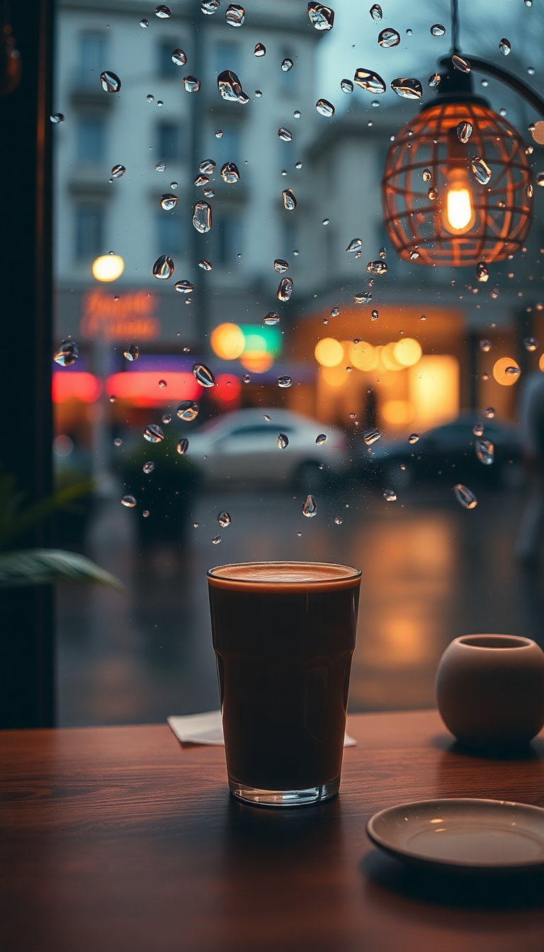 Wild Fiery Coffee Shop Window Wallpaper