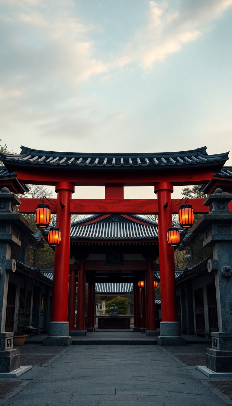 Japanese Temple Gate Forest HD Wallpaper