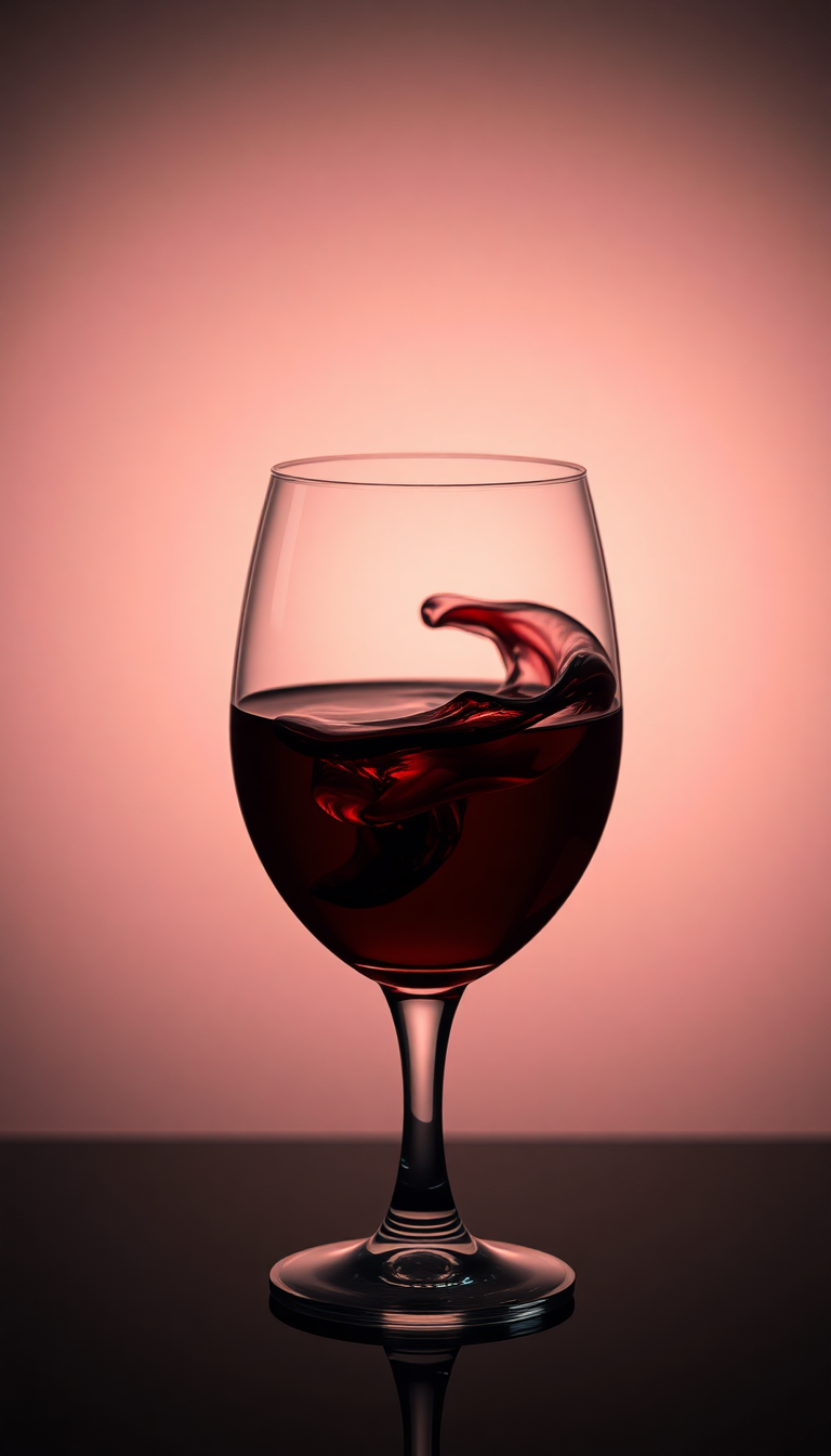 Sleek Wine Swirl Liquid Light Photorealistic Wallpaper