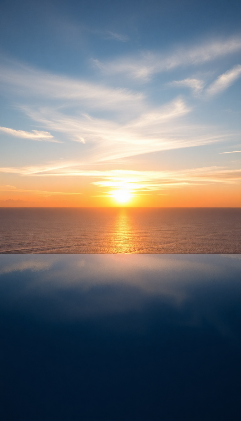 Infinity Pool Edge Overlooking Ocean Sunset Photorealistic Prime Wallpaper