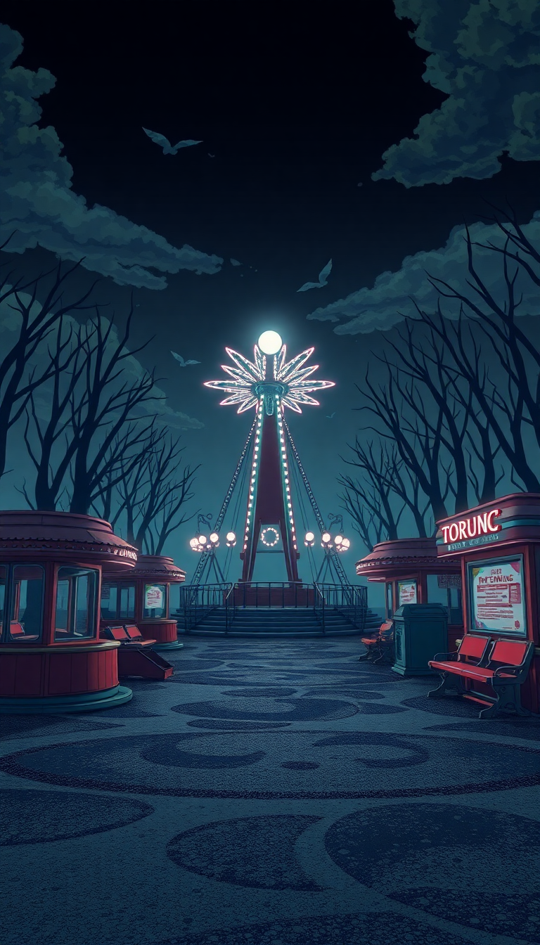 Gorgeous Amusement Park Anime Eerie Anime Wallpaper