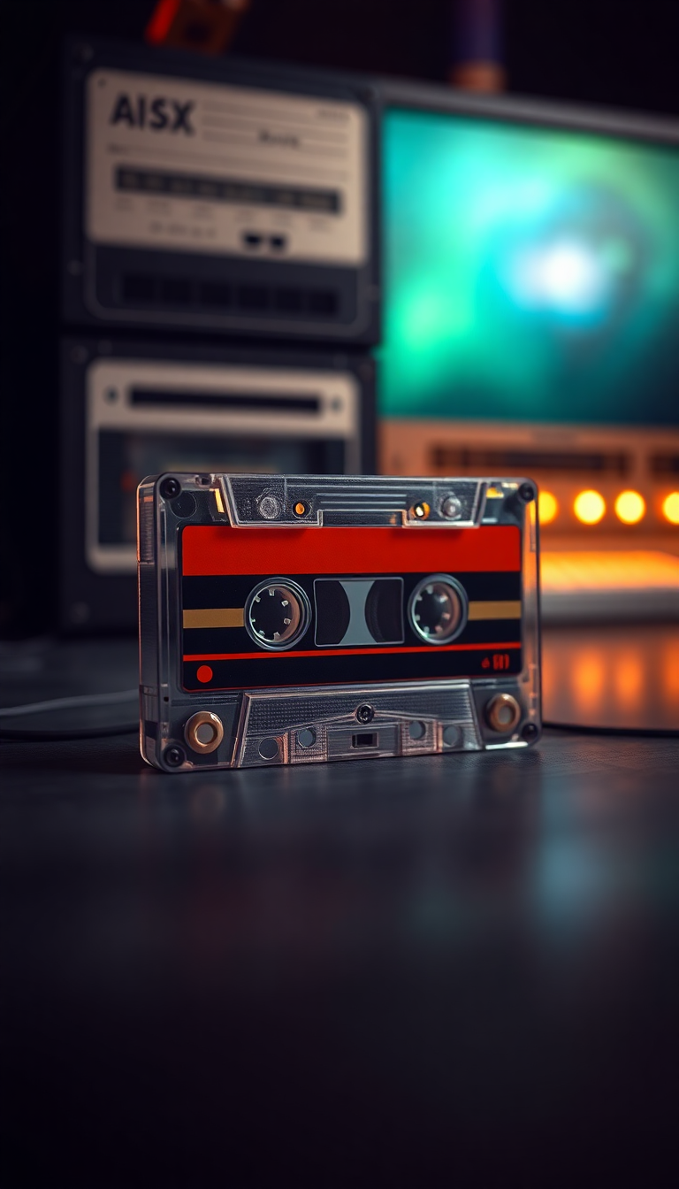Photorealistic Dazzling Tape Mixtape Retro Wallpaper
