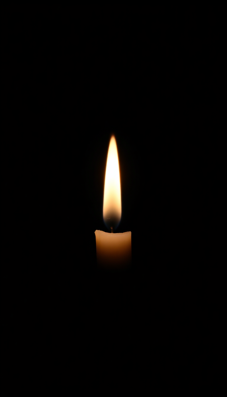 Single Candle Flame In Complete Photorealistic Wallpaper