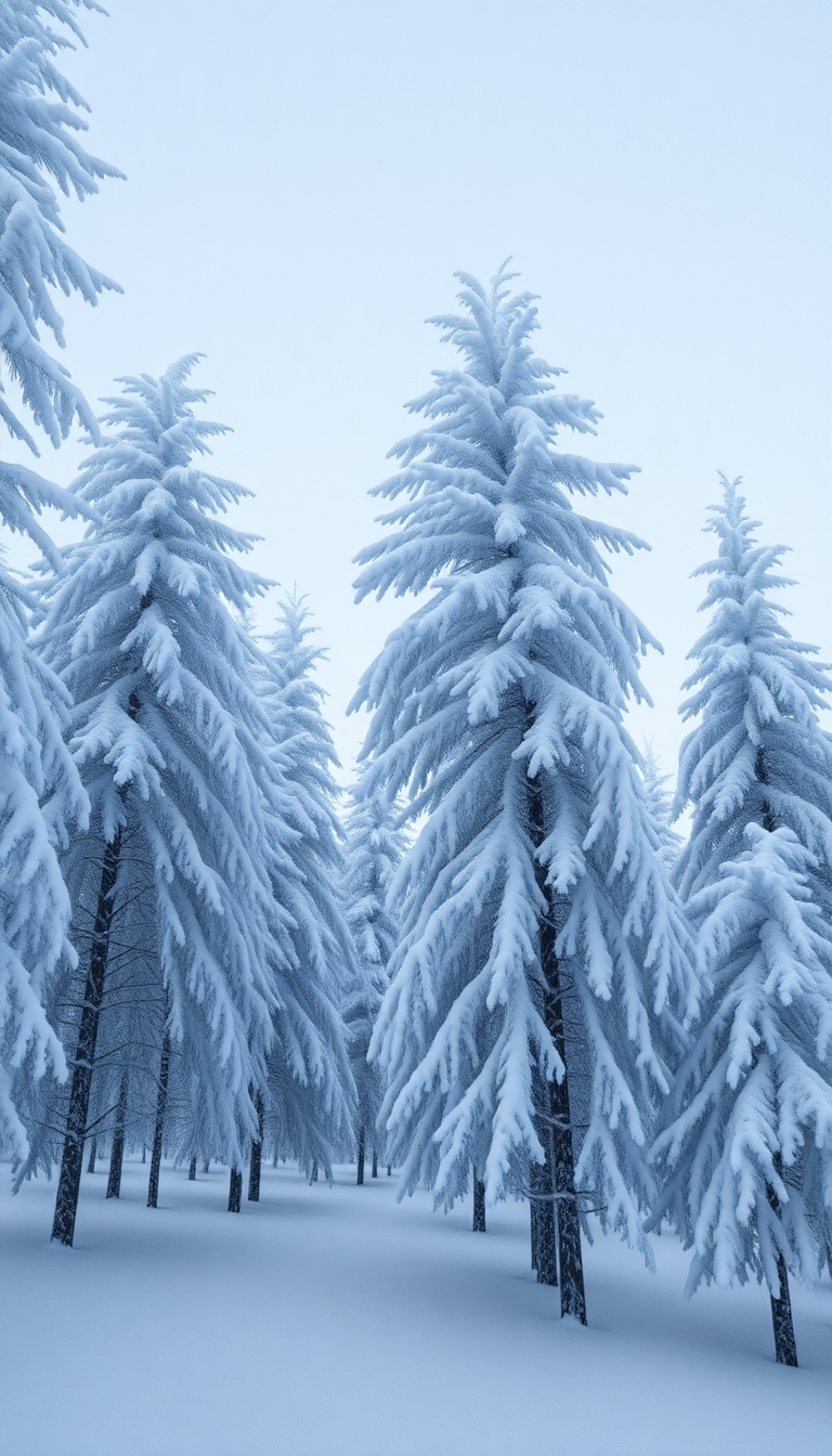 Blizzard Snow Wind Trees Bending Photorealistic Wallpaper